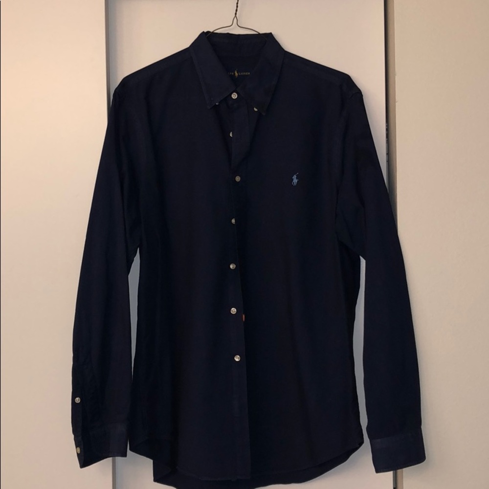 Ralph Lauren Men’s Button Down Shirt, Navy - XL